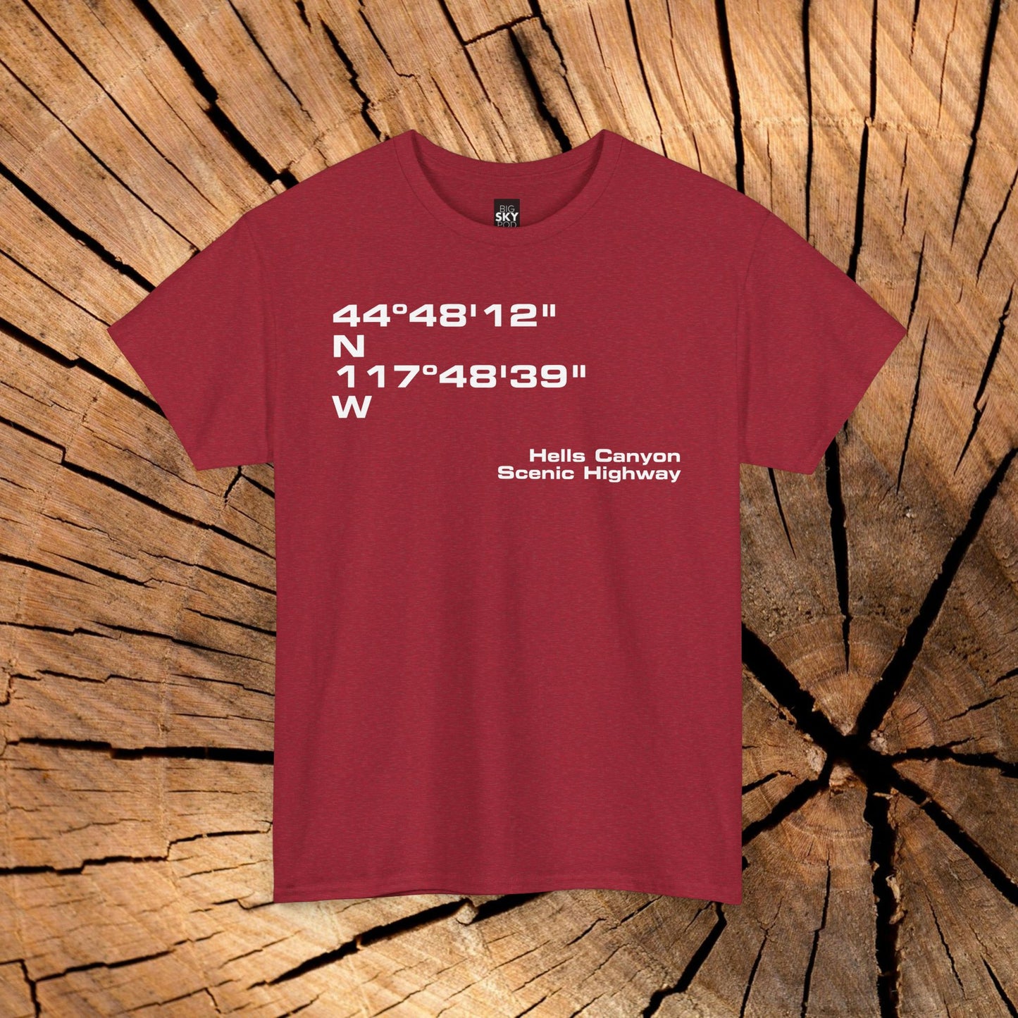 Hells Canyon Scenic Byway End Coordinates t-shirt (US)