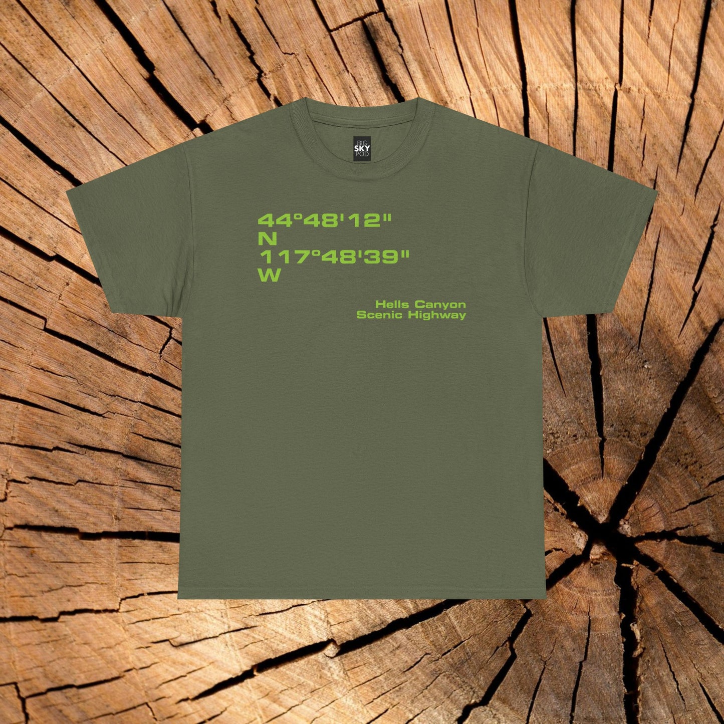 Hells Canyon Scenic Byway End Coordinates t-shirt (US)