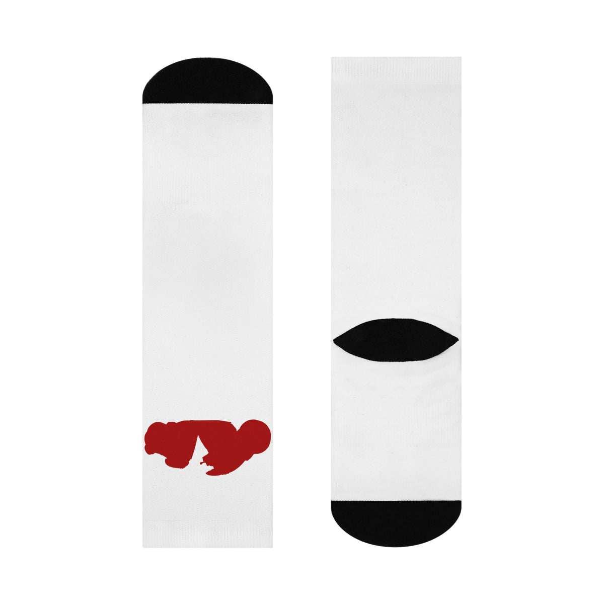 Cushioned Kaneda's Bike socks - red on white