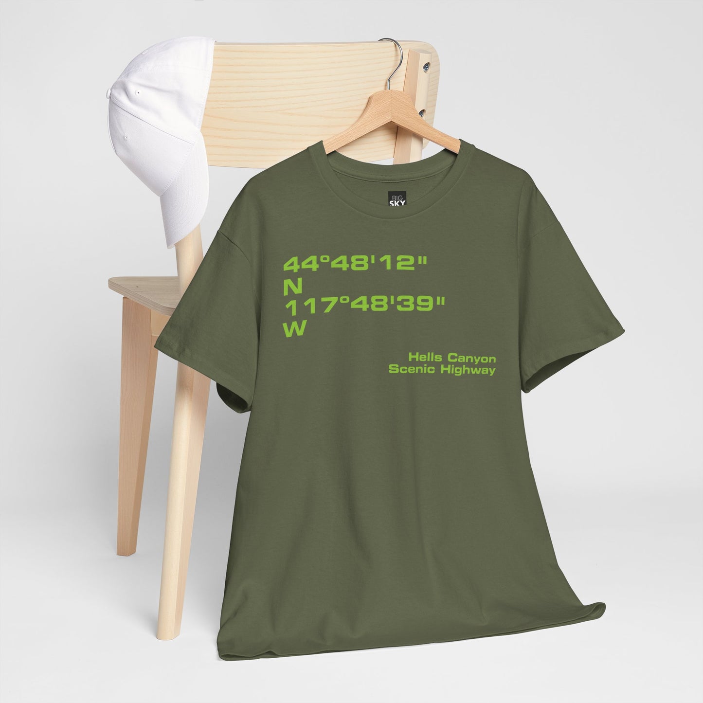 Hells Canyon Scenic Byway End Coordinates t-shirt (US)