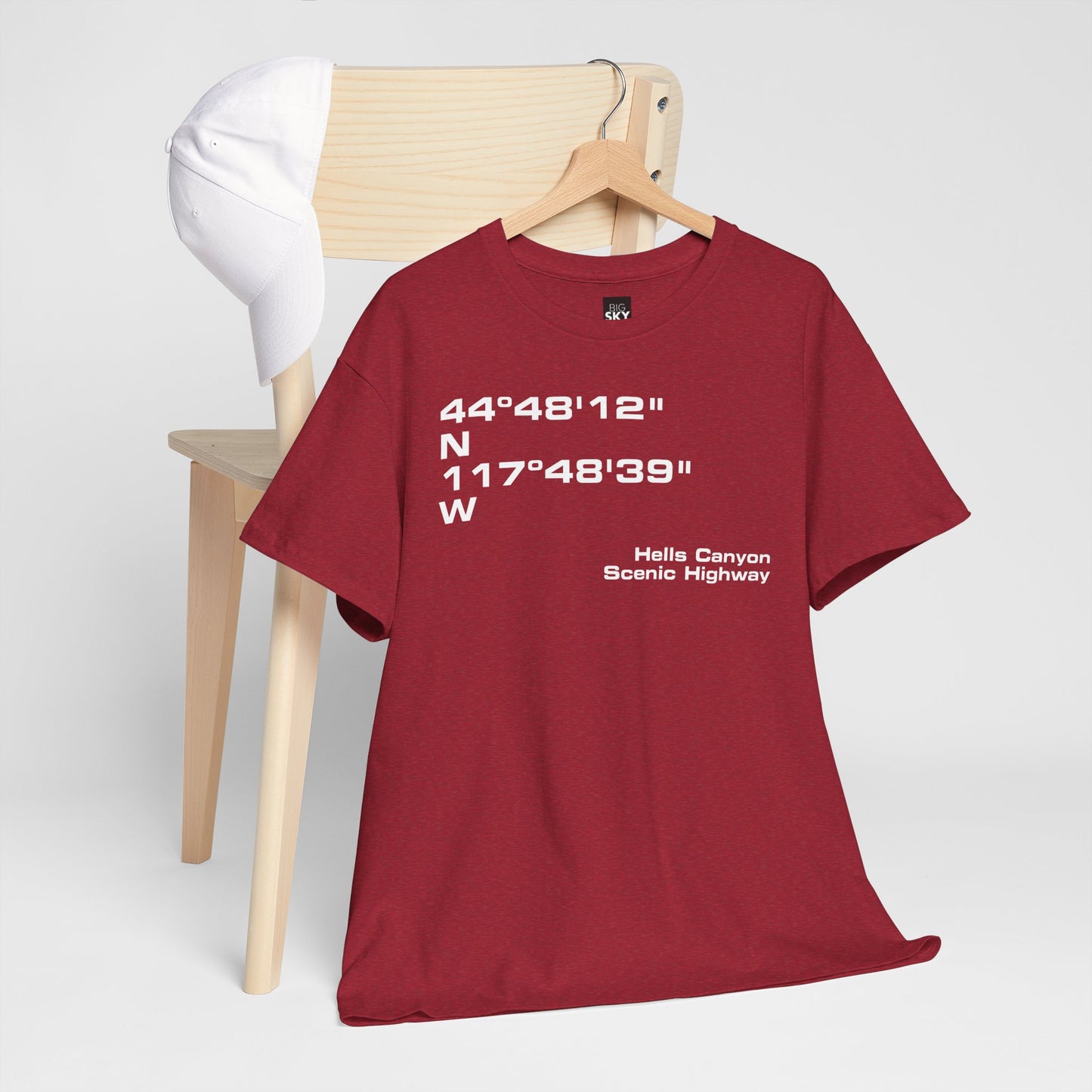 Hells Canyon Scenic Byway End Coordinates t-shirt (US)