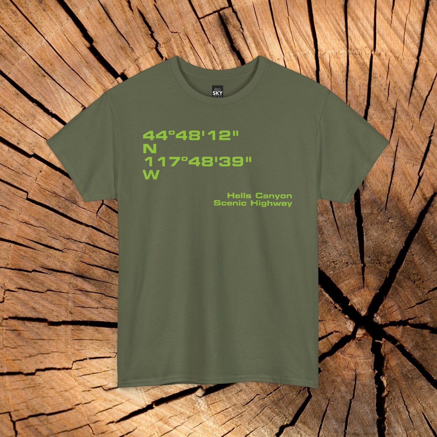 Hells Canyon Scenic Byway End Coordinates t-shirt (US)