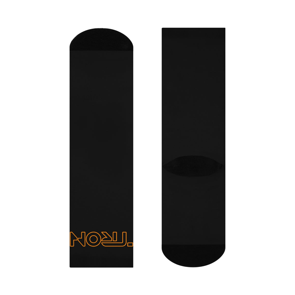 Cushioned Tron Socks - orange on black