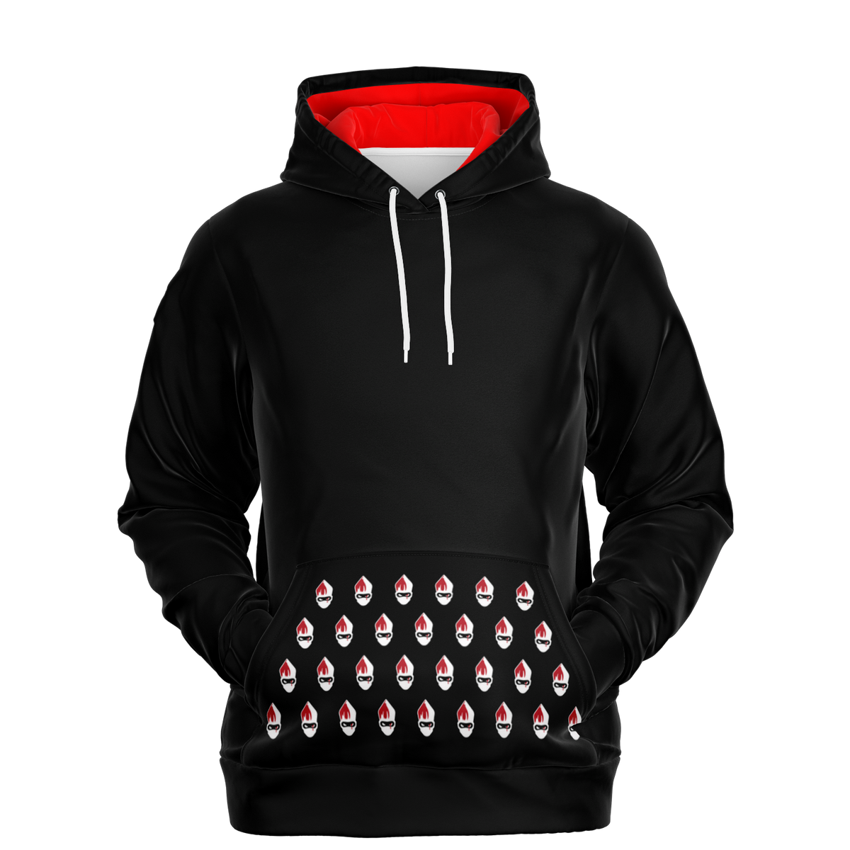 POPeART Black Hoody - AOP 1