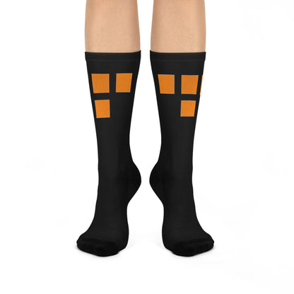 Cushioned Tron Logo Socks - orange on black