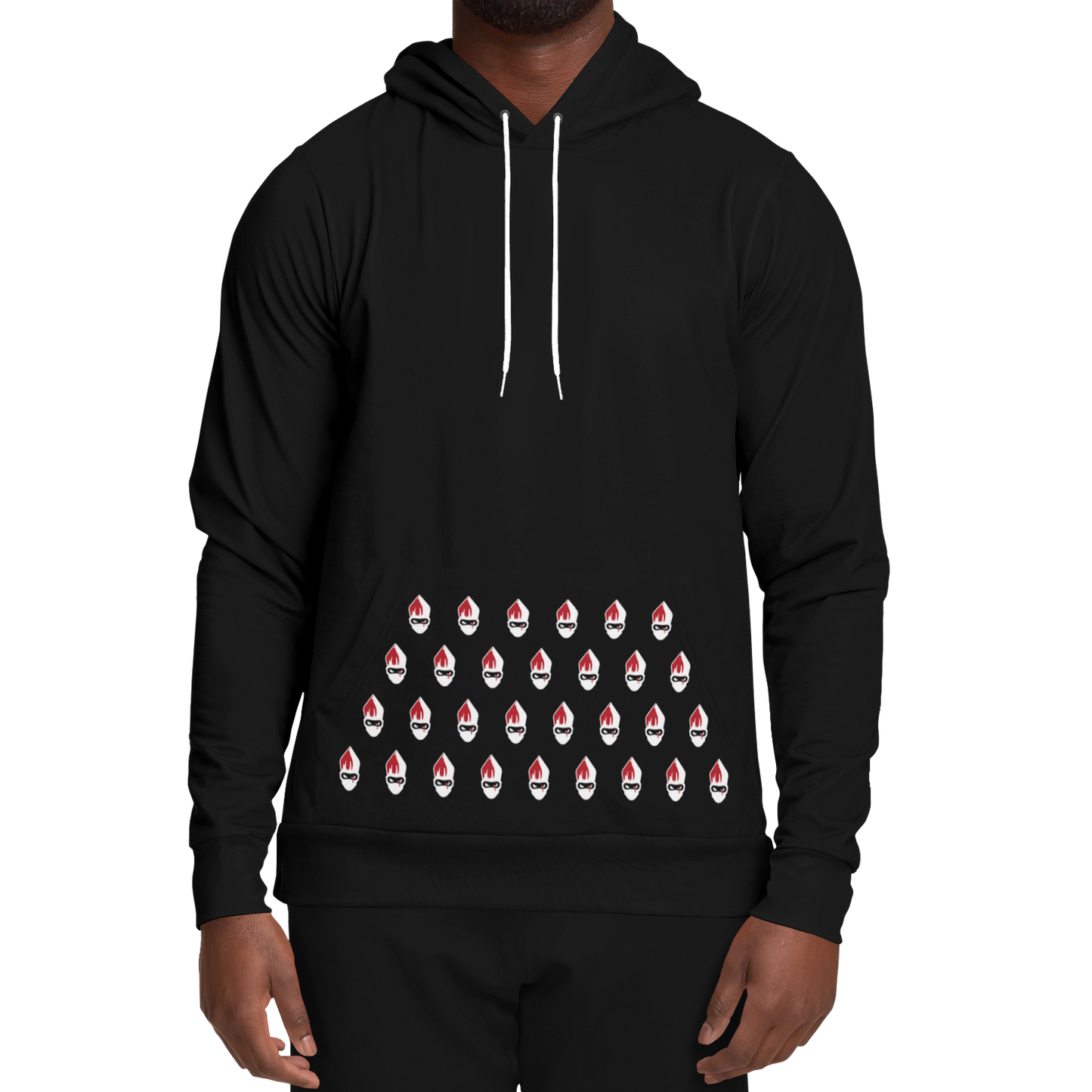POPeART Black Hoody - AOP 1
