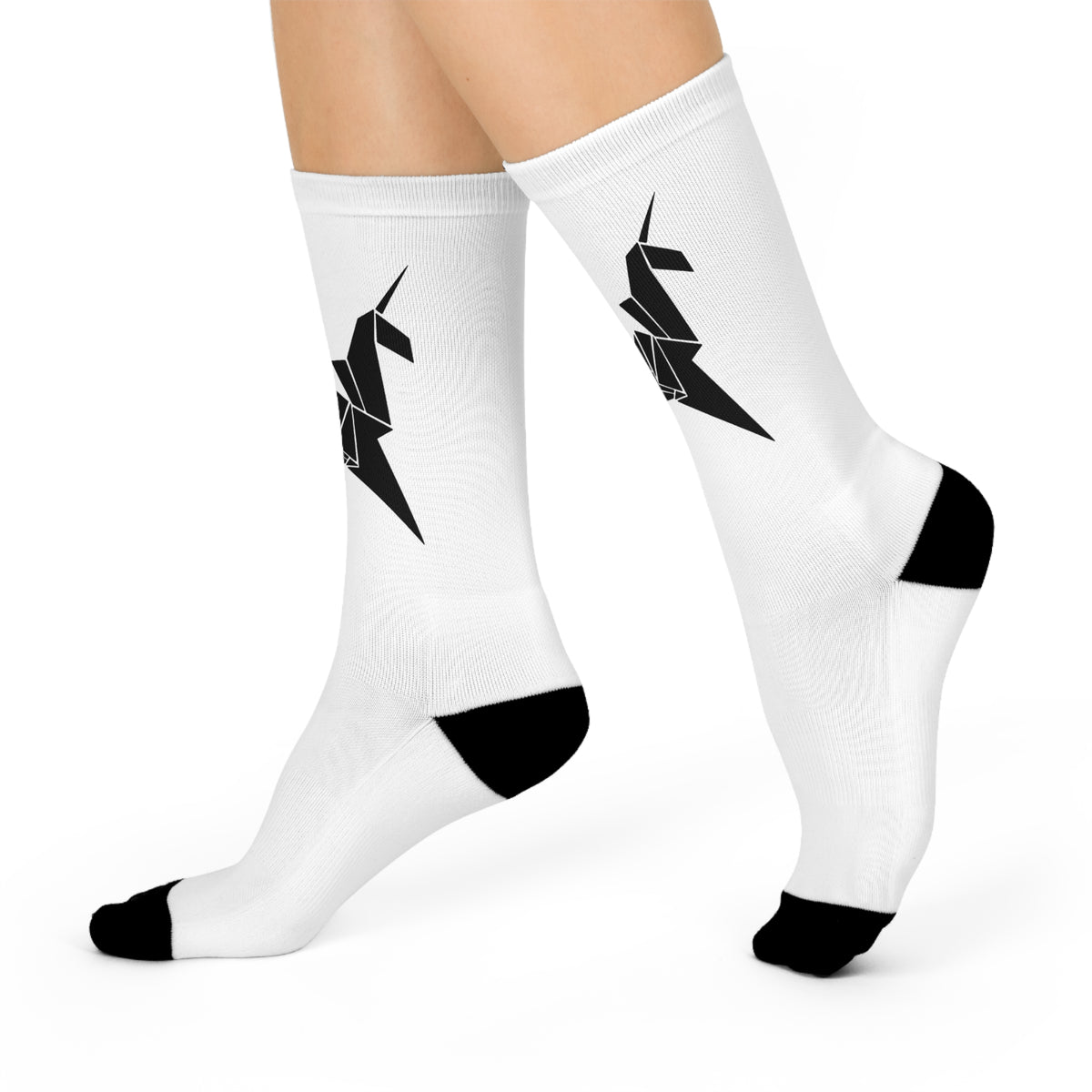 Cushioned Unicorn socks - black on white