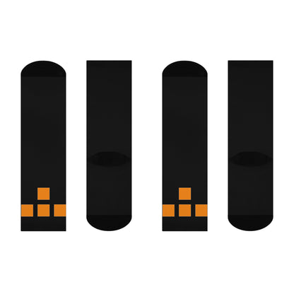 Cushioned Tron Logo Socks - orange on black