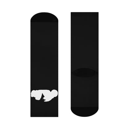 Cushioned Kaneda's Bike socks - white on black