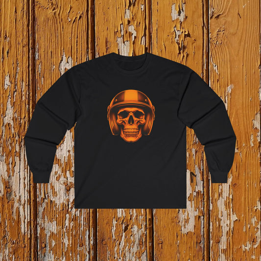 Orange Skull Long Sleeve Tee