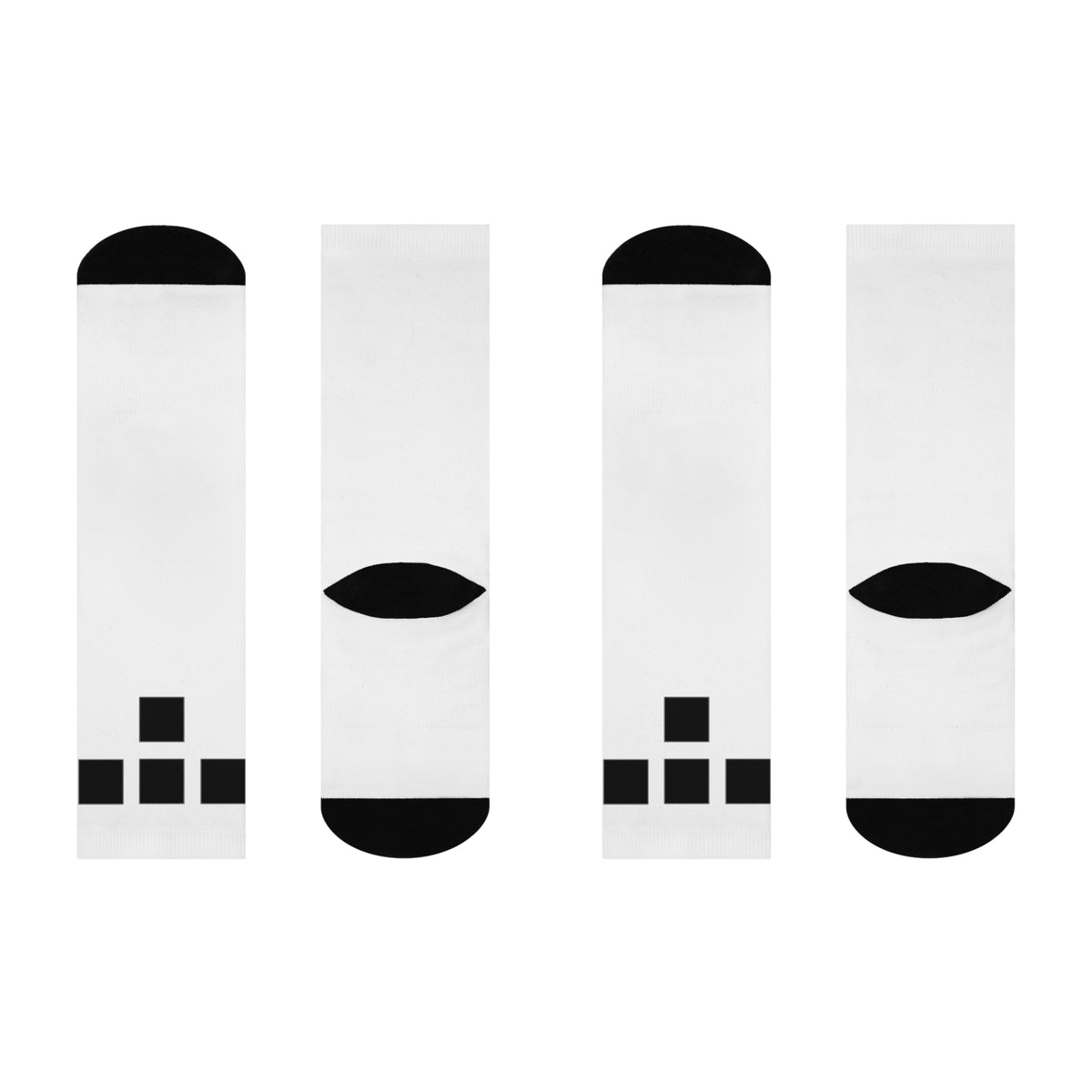 Cushioned Tron Logo Socks - black on white