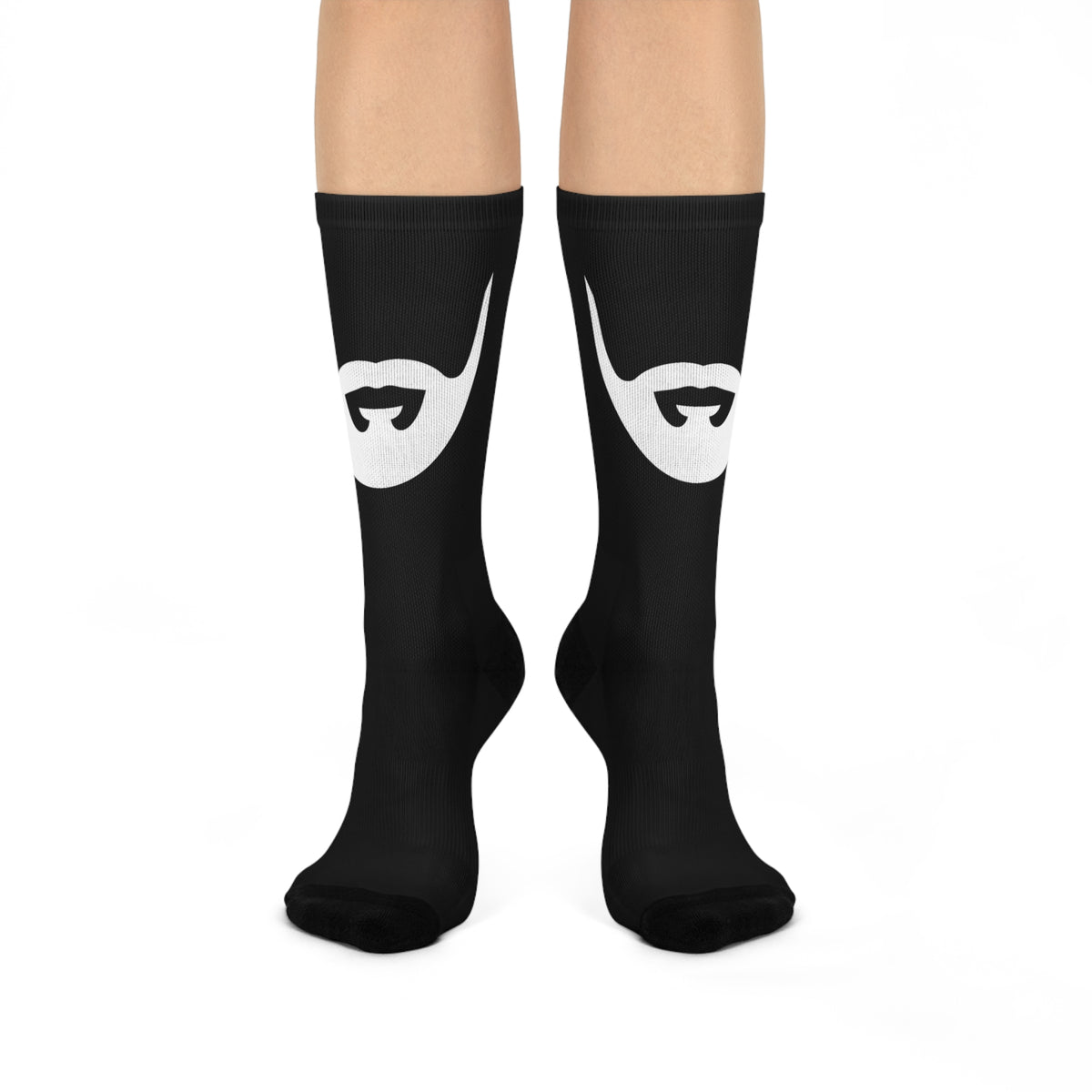 Cushioned Little Beard socks - white on black