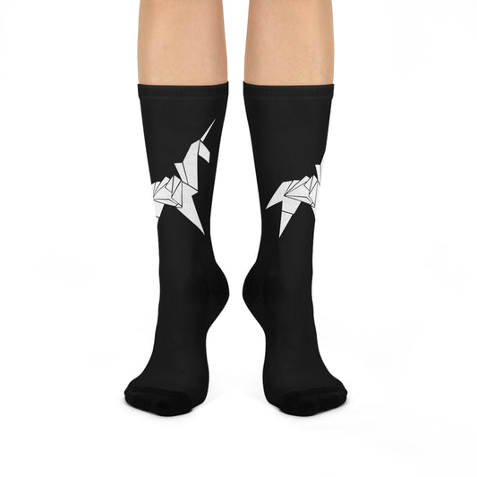 Cushioned Unicorn socks - white on black