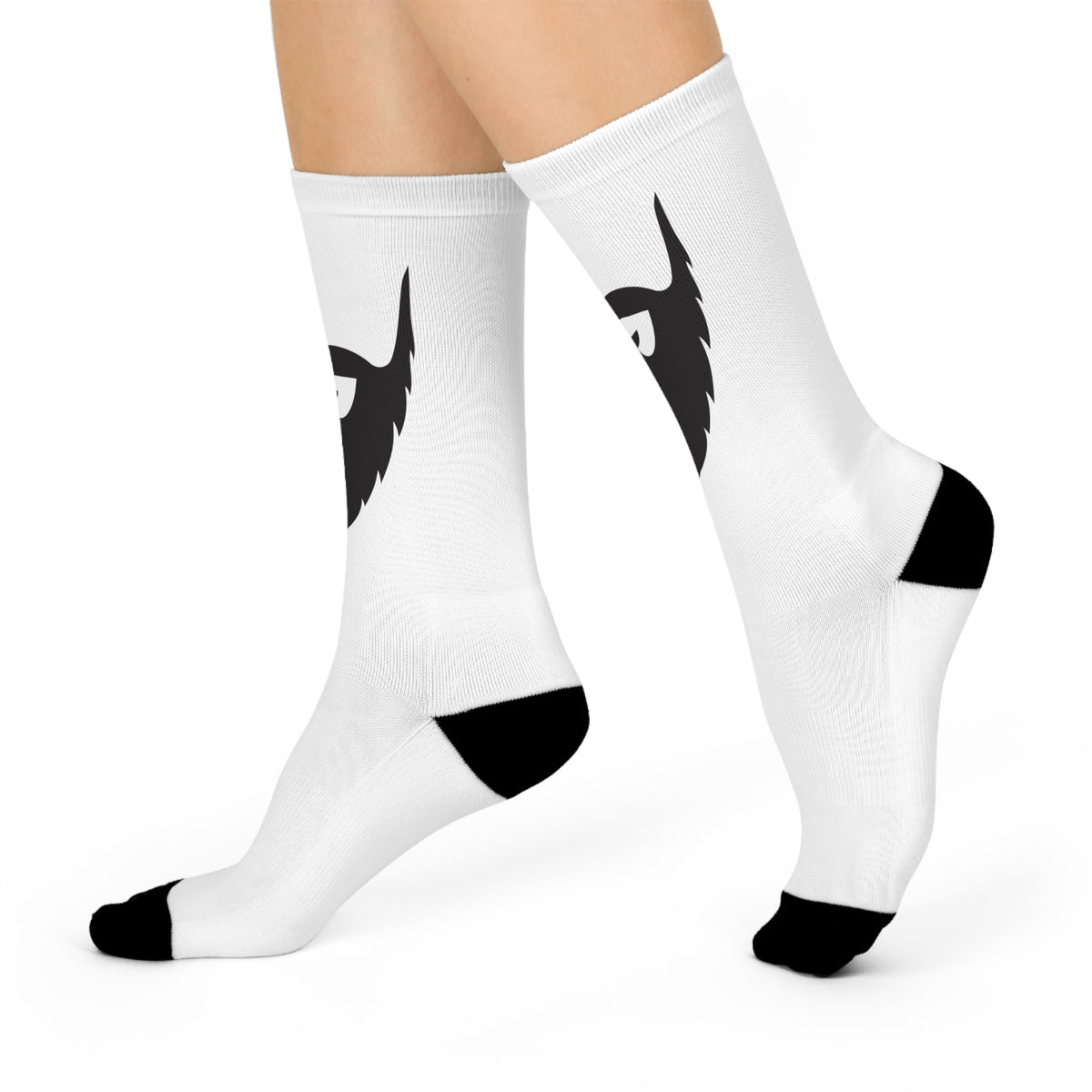 Cushioned Big Beard socks - black on white