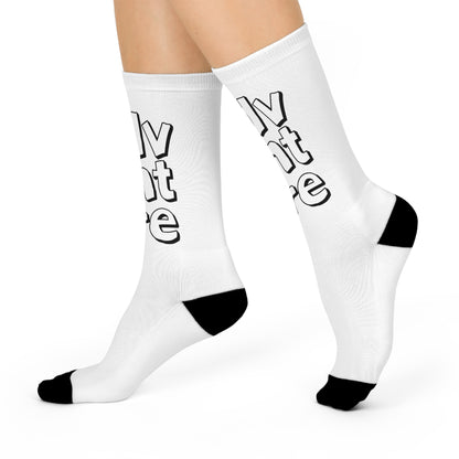 Cushioned ADV ENT URE socks - black on white