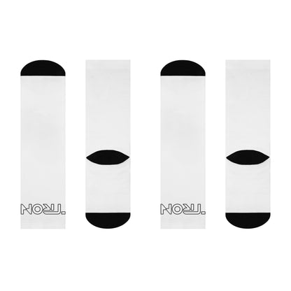 Cushioned Tron Socks - black on white