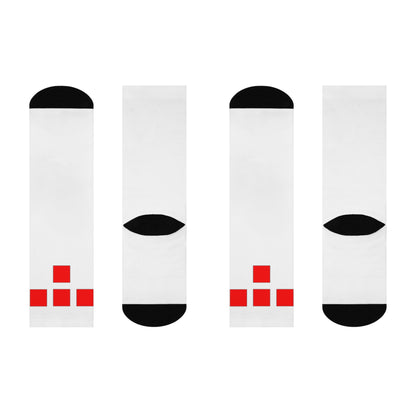 Cushioned Tron Logo Socks - red on white