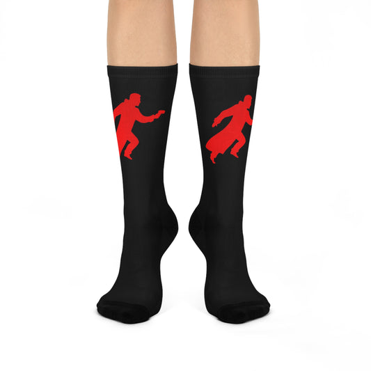 Cushioned Deckard socks - red on black