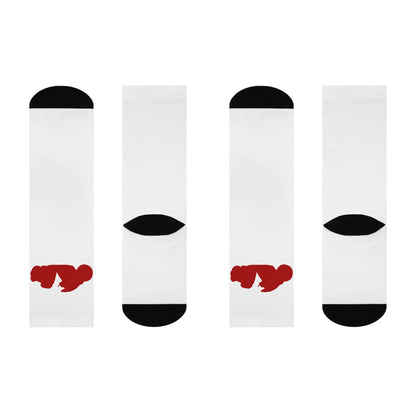 Cushioned Kaneda's Bike socks - red on white