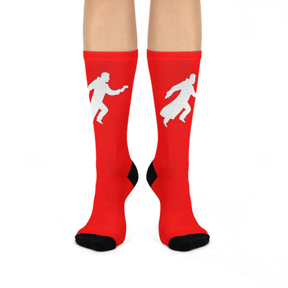 Cushioned Deckard socks - white on red