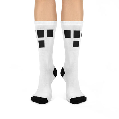 Cushioned Tron Logo Socks - black on white