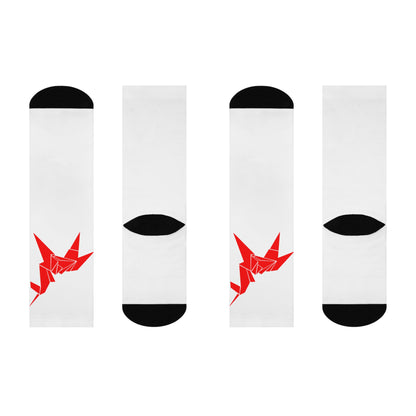 Cushioned Unicorn socks - red on white