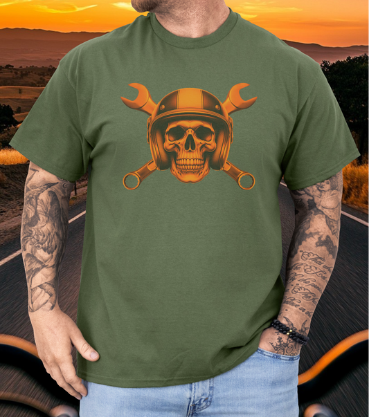 Orange Spanner Skull t-shirt (US)
