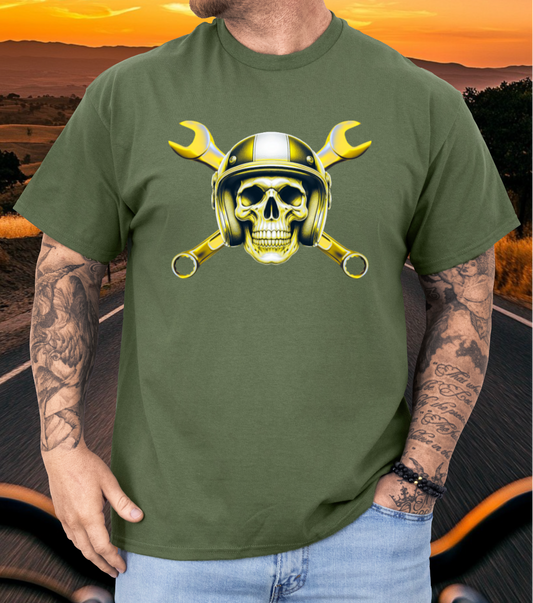 Yellow Spanner Skull t-shirt (US)