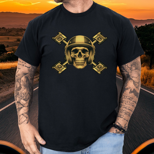Yellow Pistons Skull t-shirt (US)