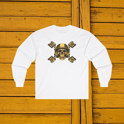 Yellow Piston Skull Long Sleeve Tee