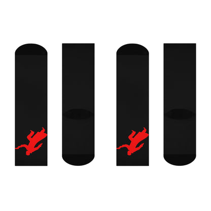 Cushioned Deckard socks - red on black
