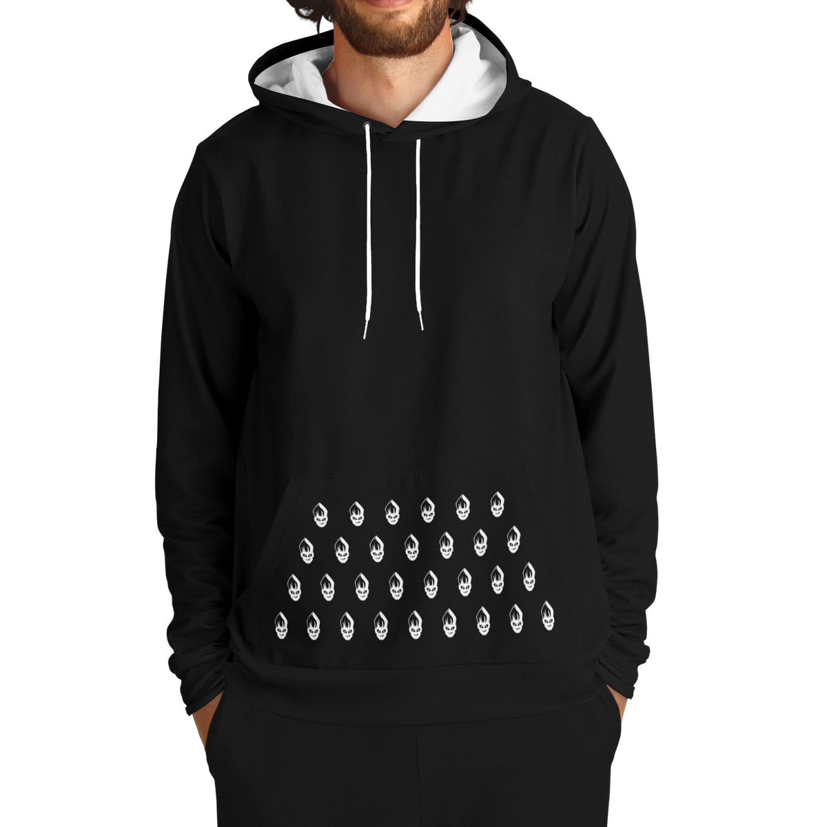 POPeART Black Hoody - AOP 3