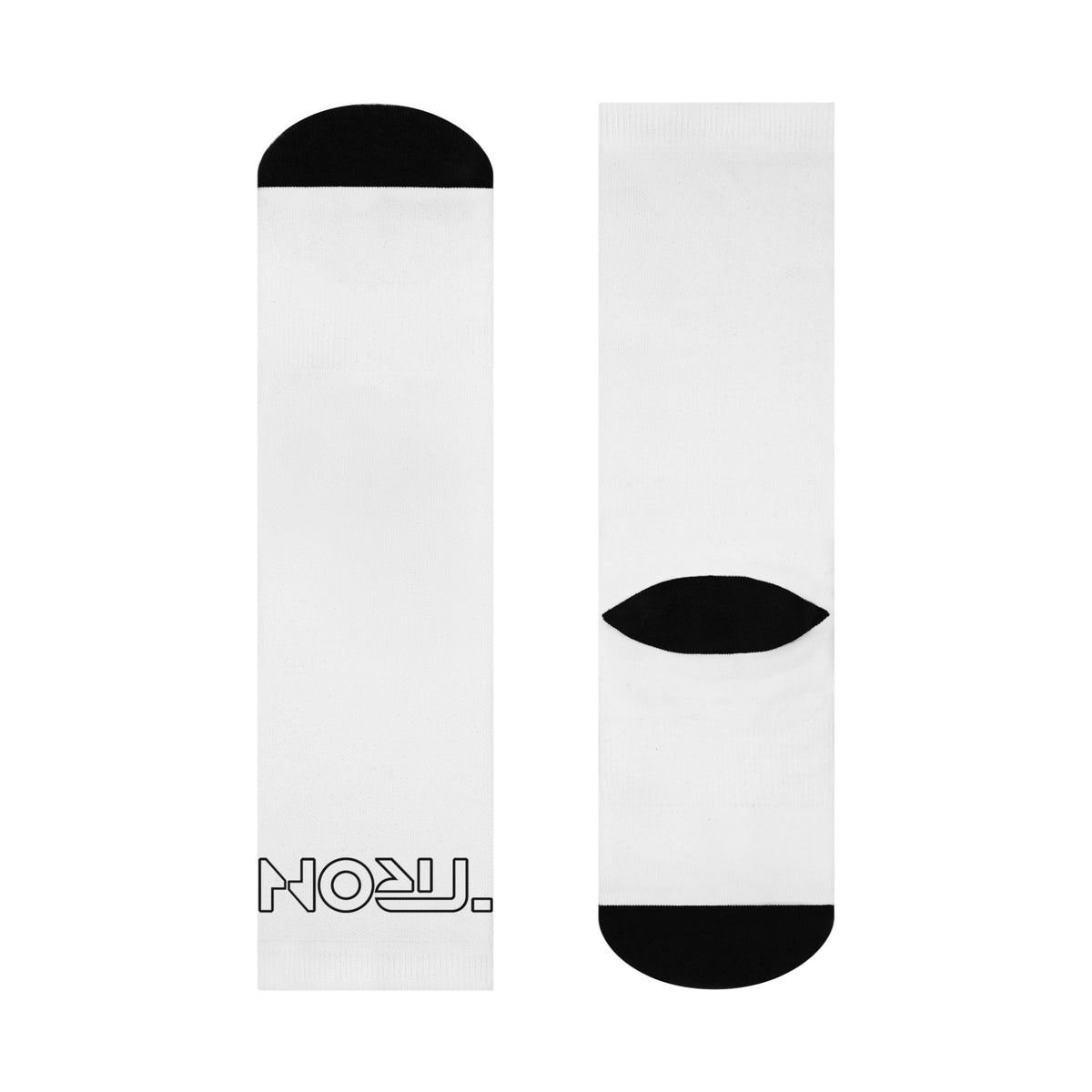 Cushioned Tron Socks - black on white