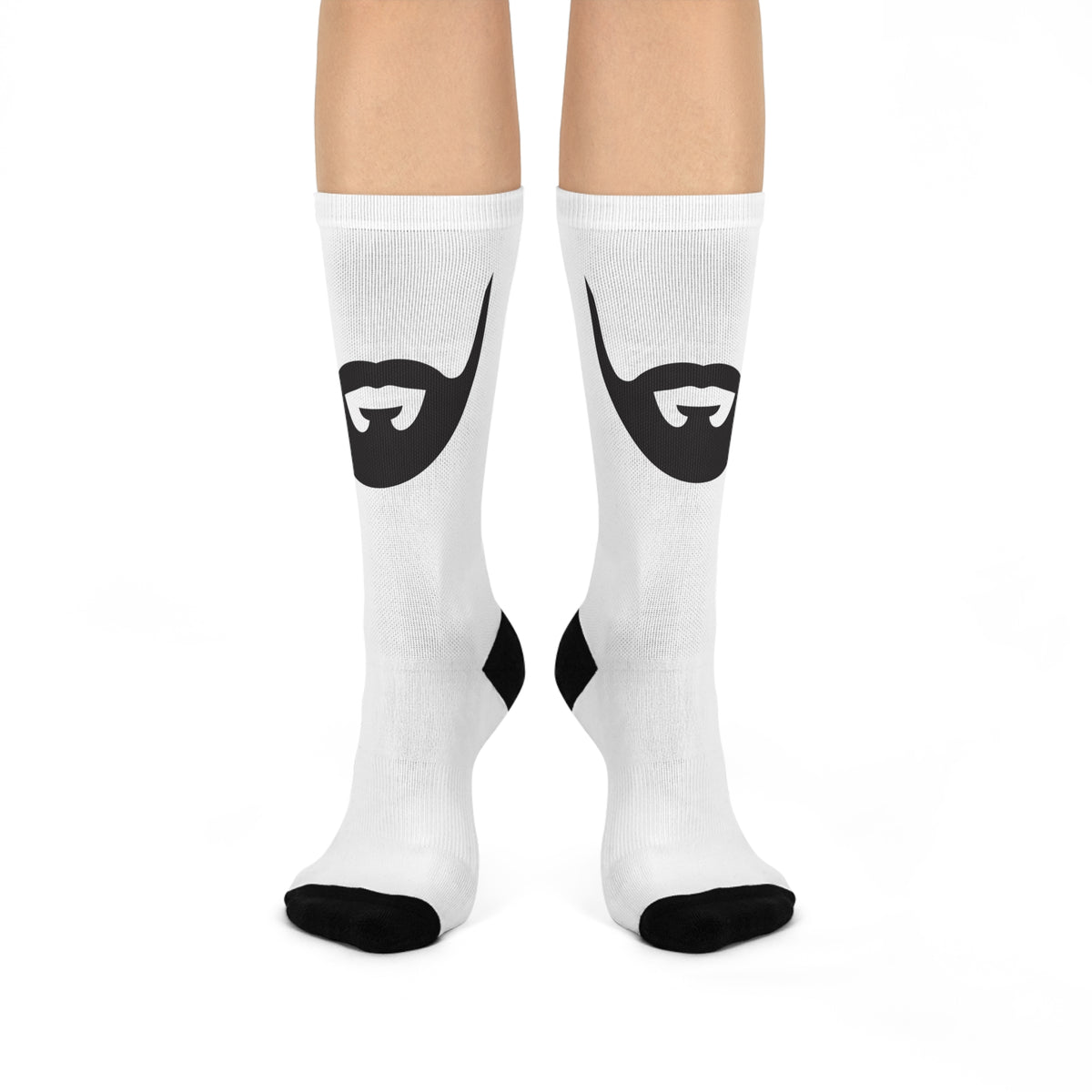 Cushioned Little Beard socks - black on white