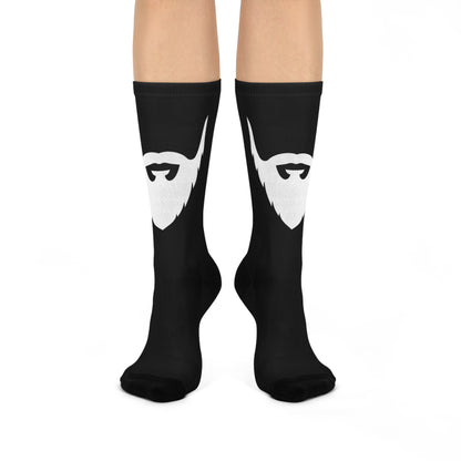Cushioned Big Beard socks - white on black