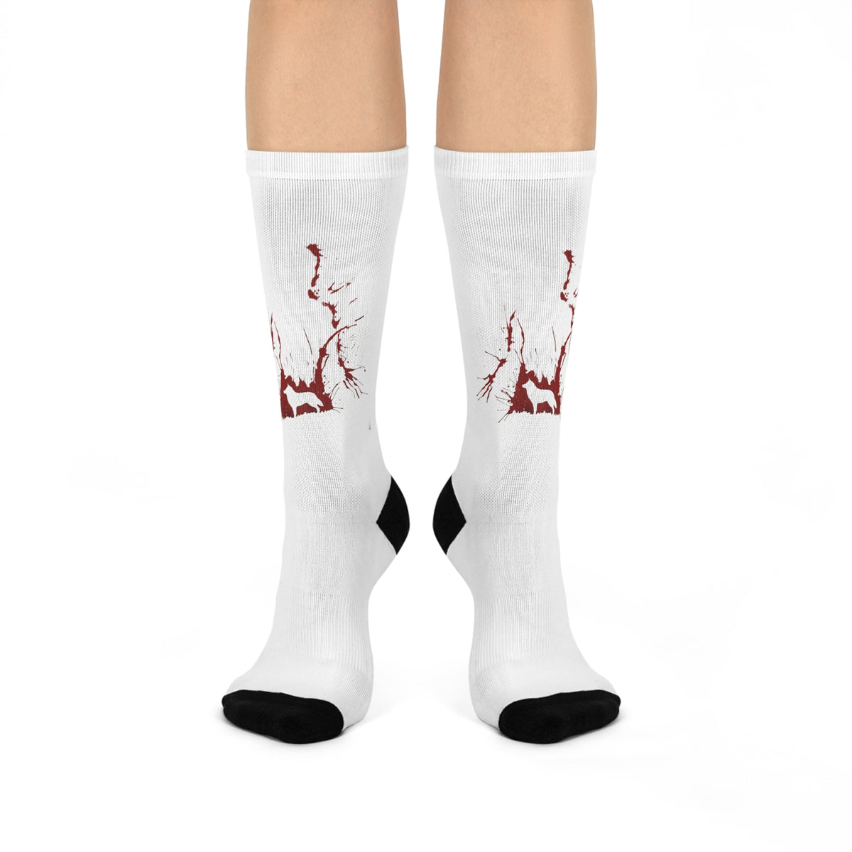 The Thing Cushioned Blood Socks - red on white