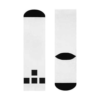 Cushioned Tron Logo Socks - black on white
