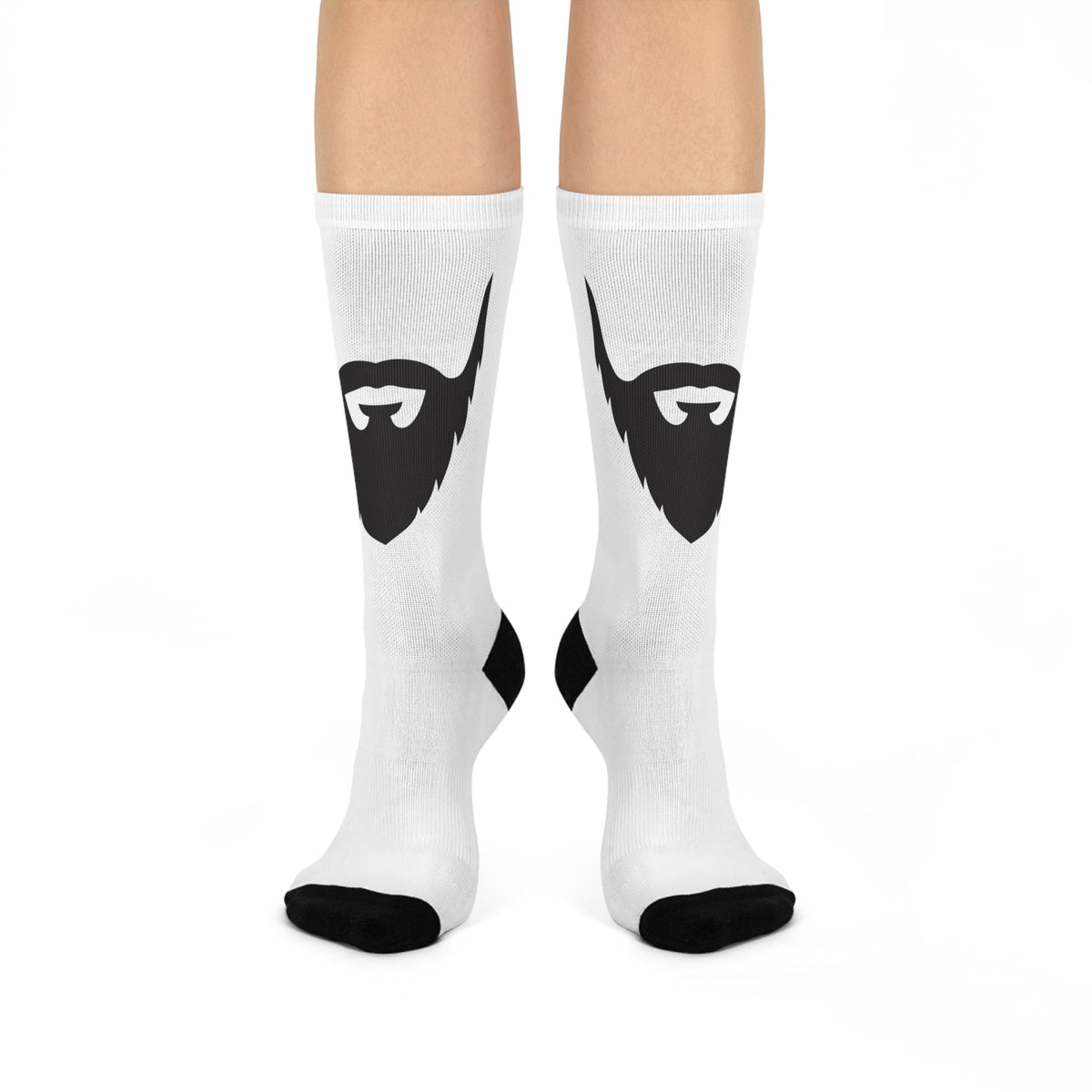 Cushioned Big Beard socks - black on white