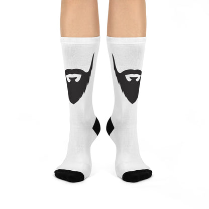 Cushioned Big Beard socks - black on white