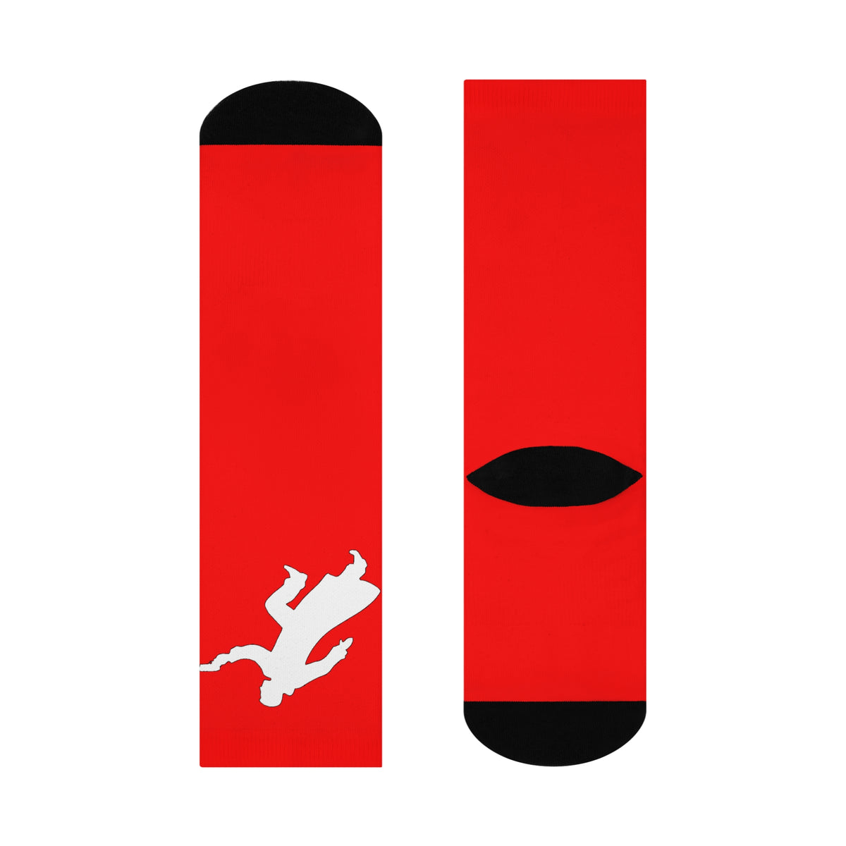 Cushioned Deckard socks - white on red