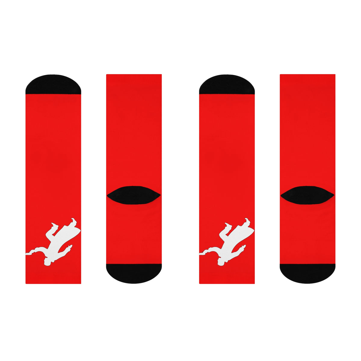 Cushioned Deckard socks - white on red