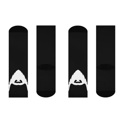 Cushioned Big Beard socks - white on black