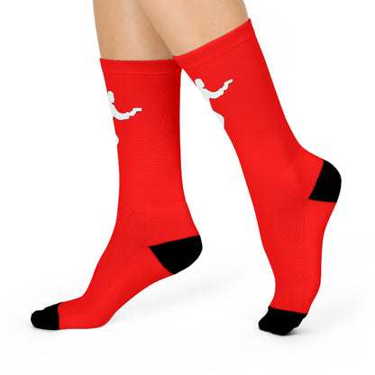 Cushioned Deckard socks - white on red
