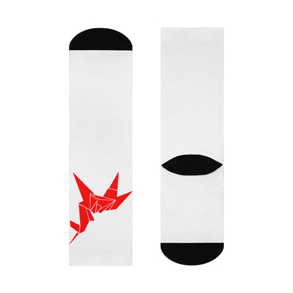 Cushioned Unicorn socks - red on white