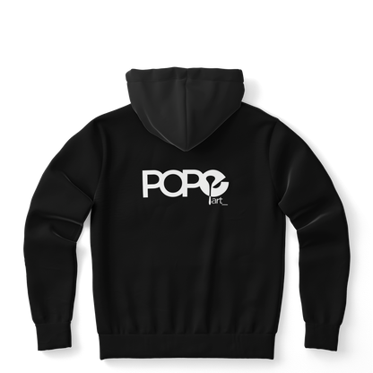 POPeART Black Hoody - AOP 1