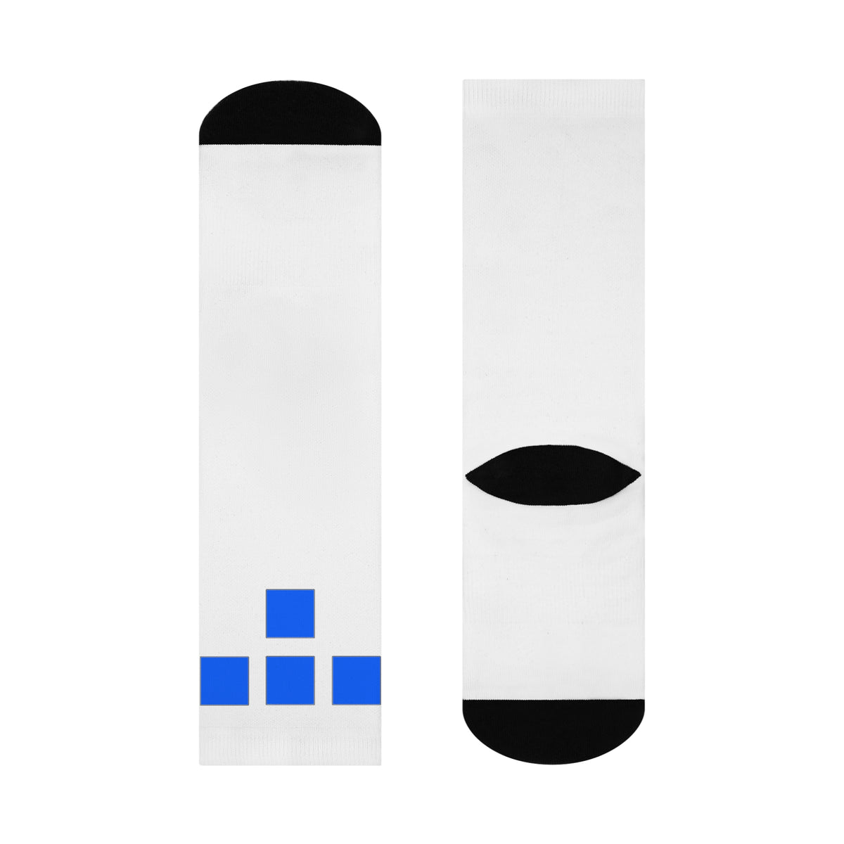 Cushioned Tron Logo Socks - blue on white