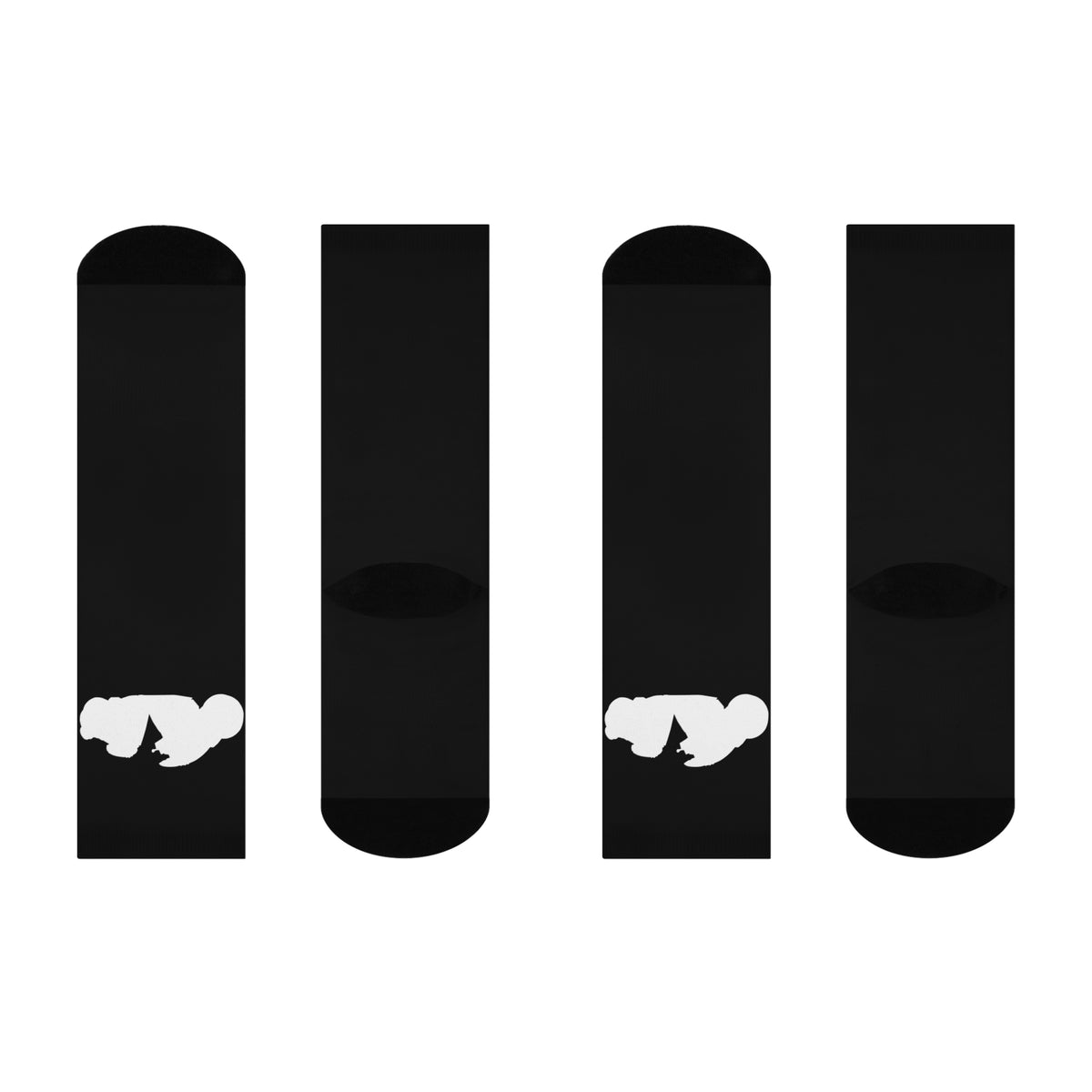 Cushioned Kaneda's Bike socks - white on black