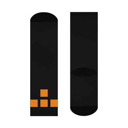 Cushioned Tron Logo Socks - orange on black