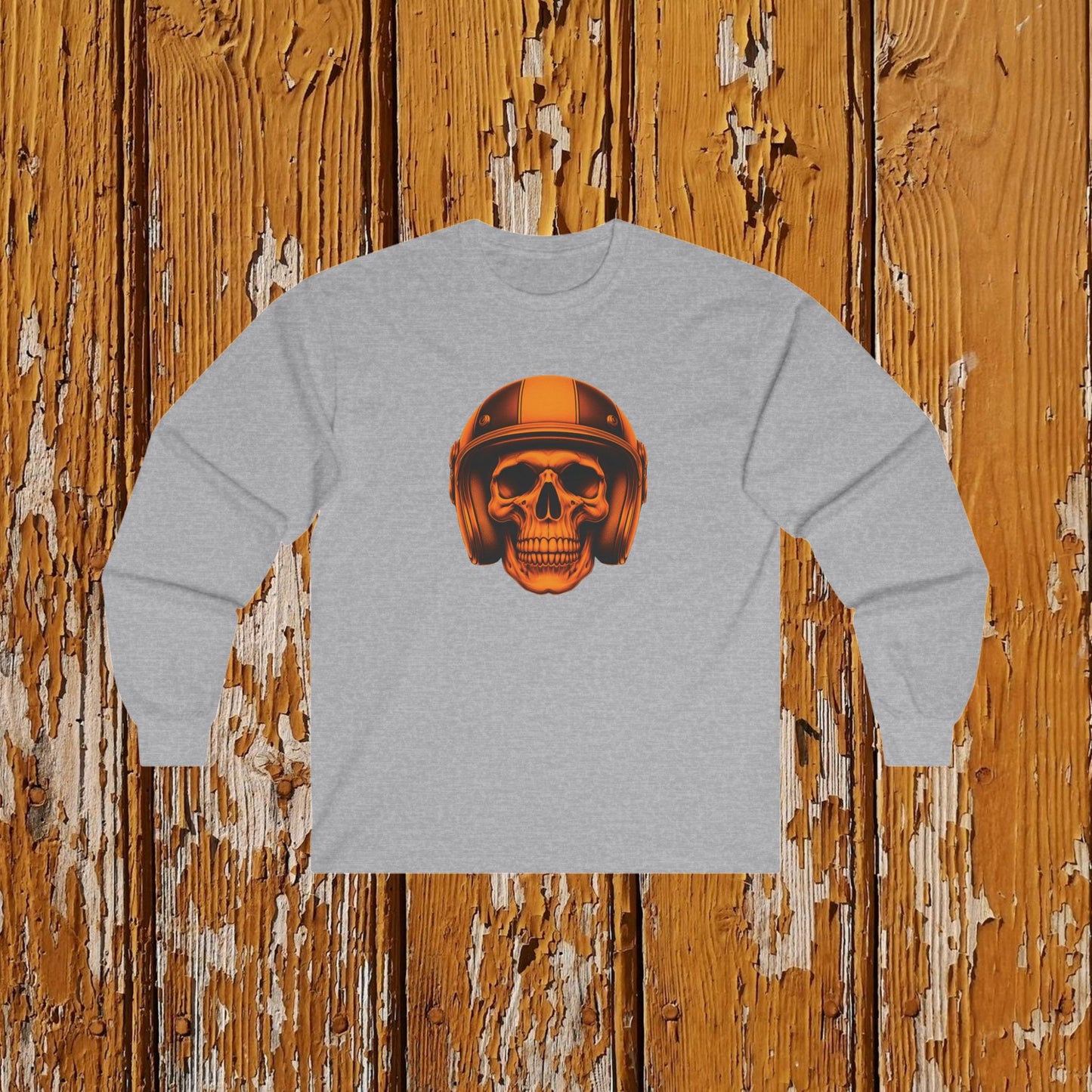 Orange Skull Long Sleeve Tee