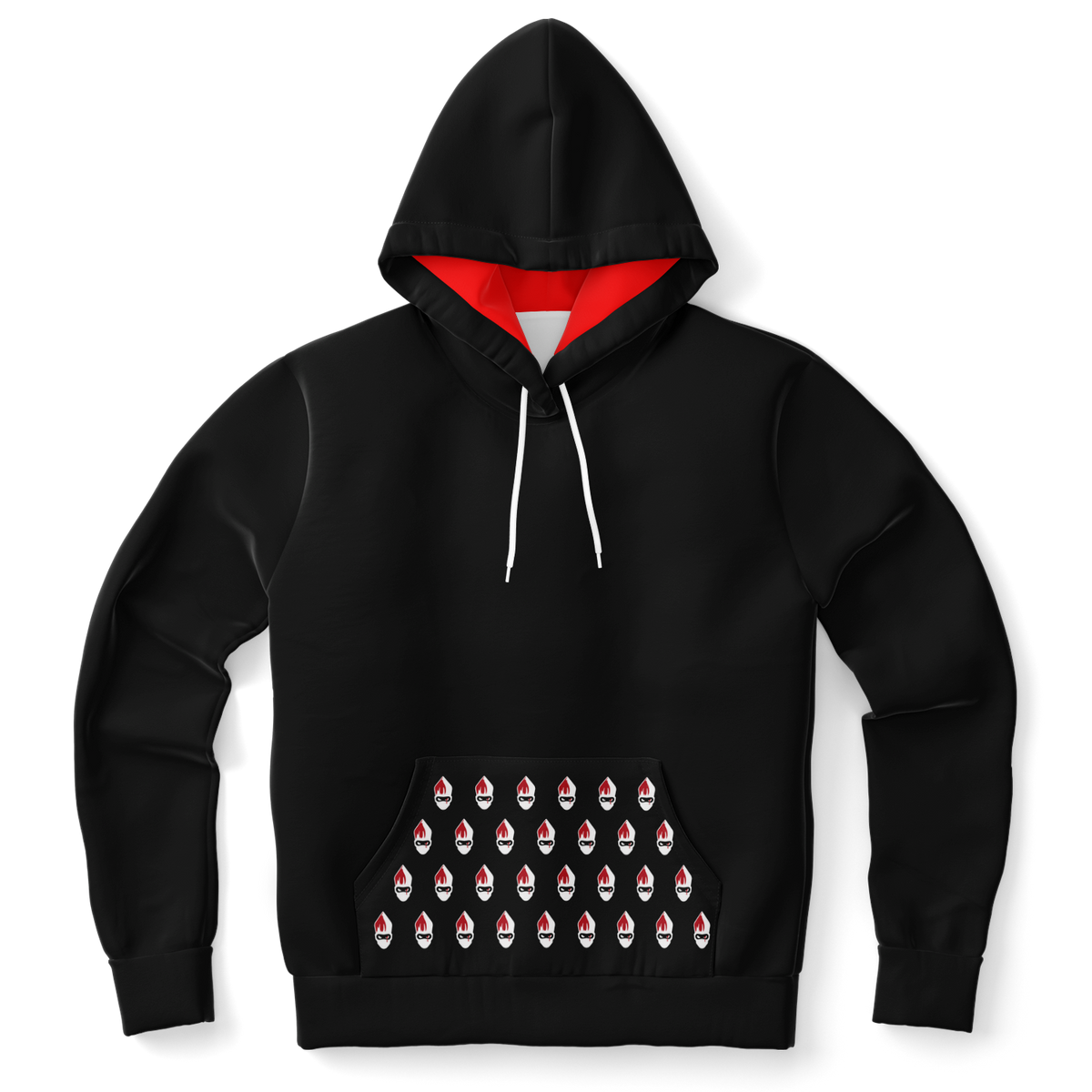 POPeART Black Hoody - AOP 1
